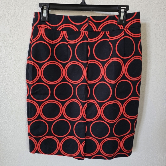 Banana Republic Black and Red Pencil Cotton Blend Skirt Knee-Length Size 2 - Picture 2 of 10